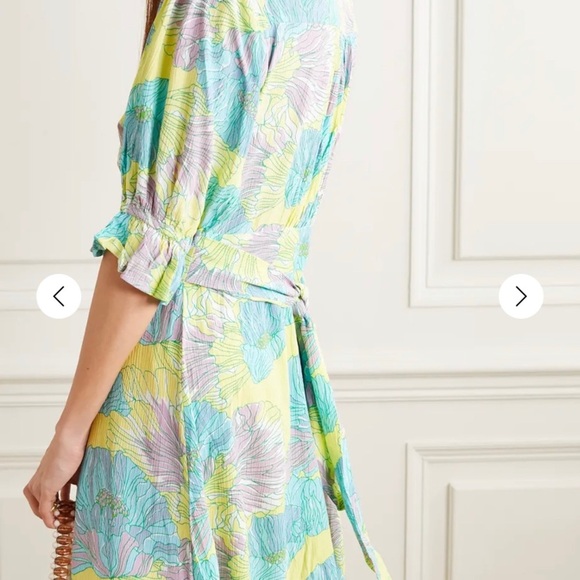 Faithfull the Brand floral crepe dress. Size L - Picture 4 of 7